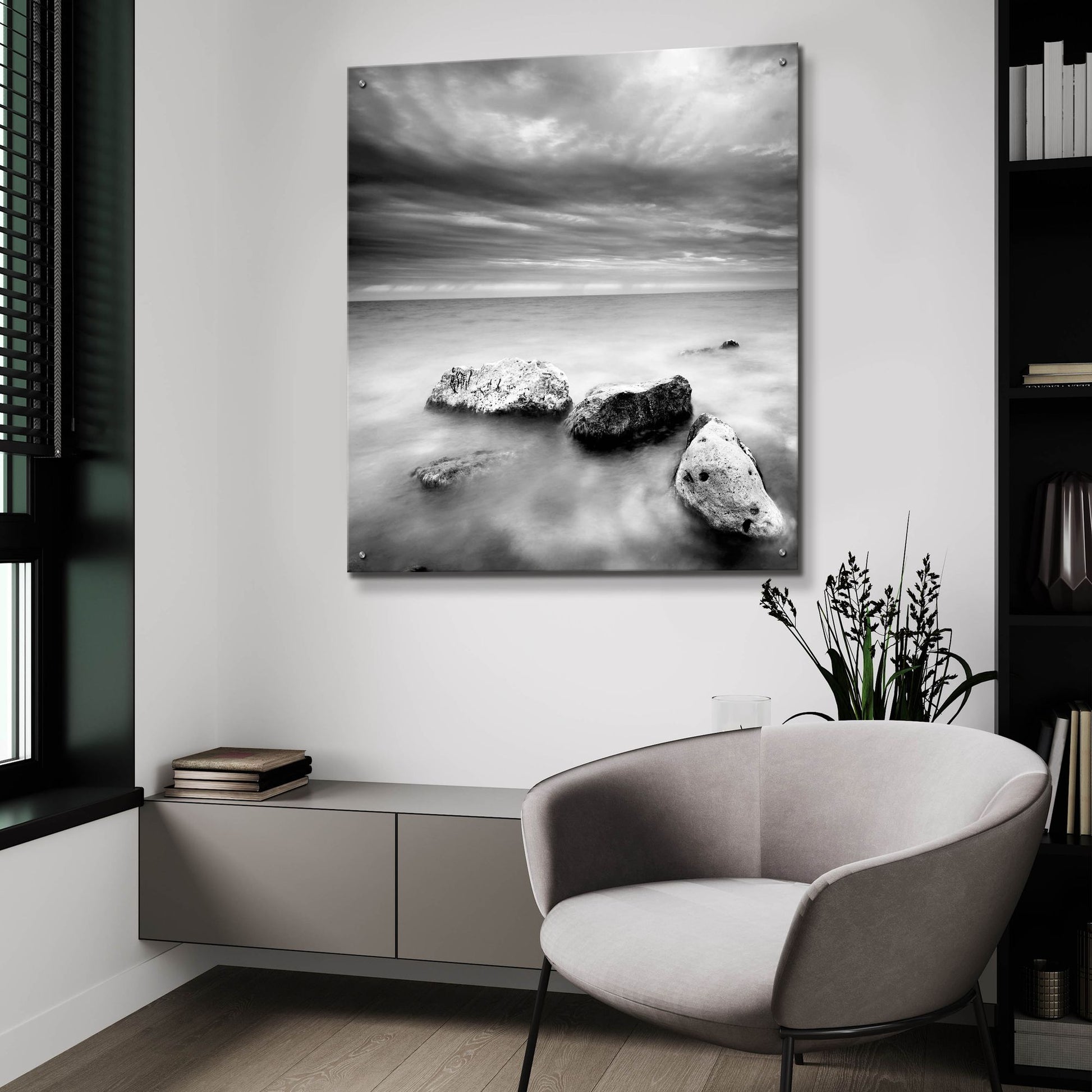 Epic Art 'Waves On Rocks 2' by Photoinc Studio, Acrylic Glass Wall Art,36x36