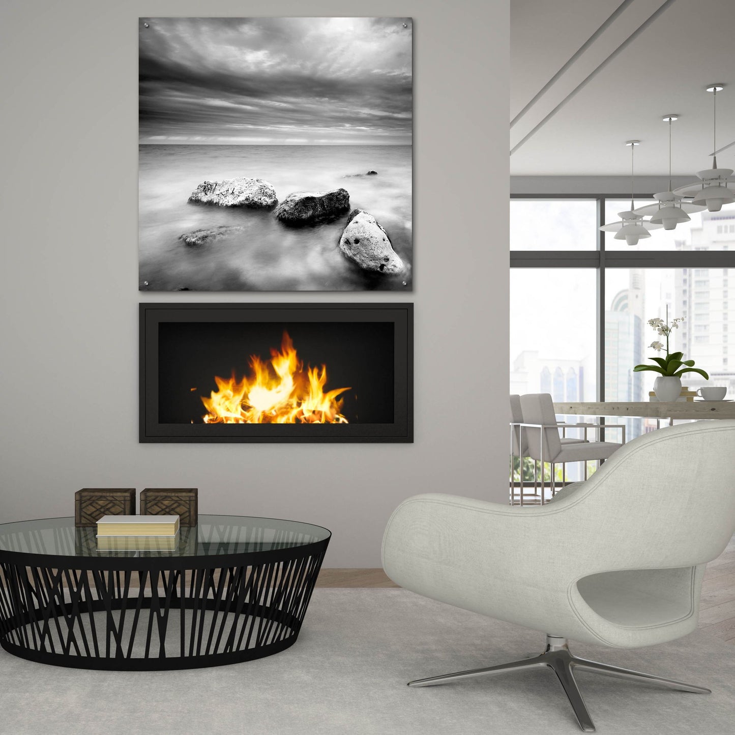 Epic Art 'Waves On Rocks 2' by Photoinc Studio, Acrylic Glass Wall Art,36x36