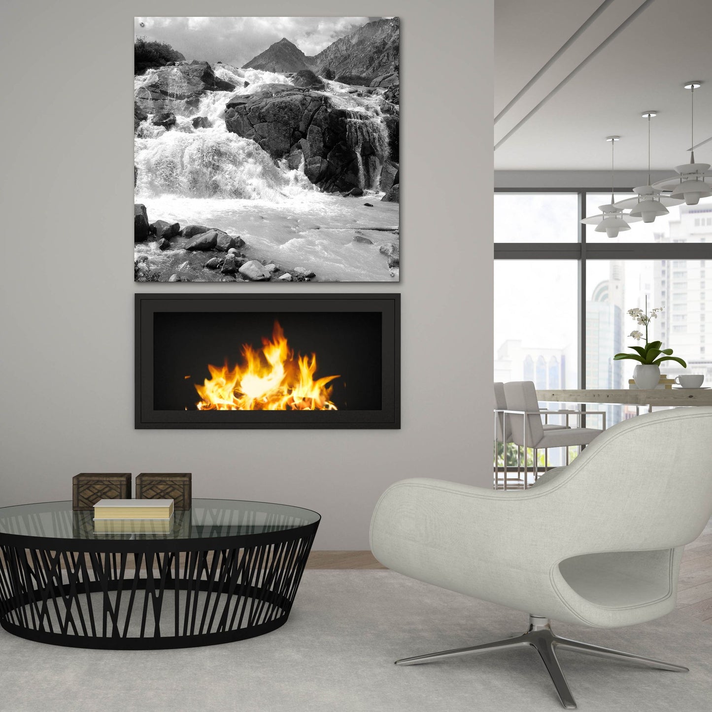 Epic Art 'White Water' by Photoinc Studio, Acrylic Glass Wall Art,36x36