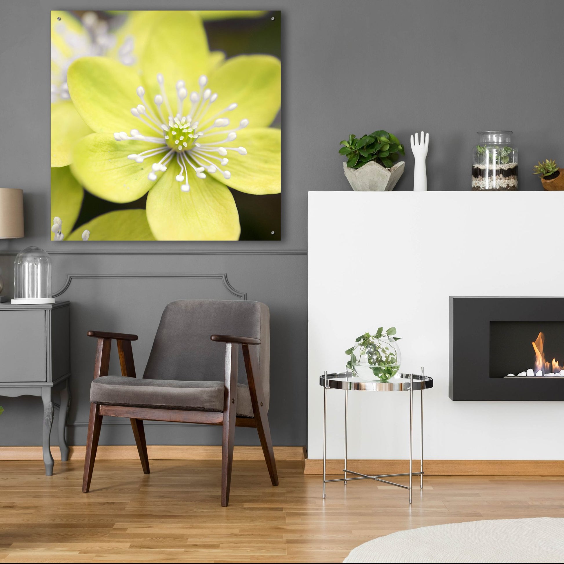 Epic Art 'Yellow Blossom' by Photoinc Studio, Acrylic Glass Wall Art,36x36