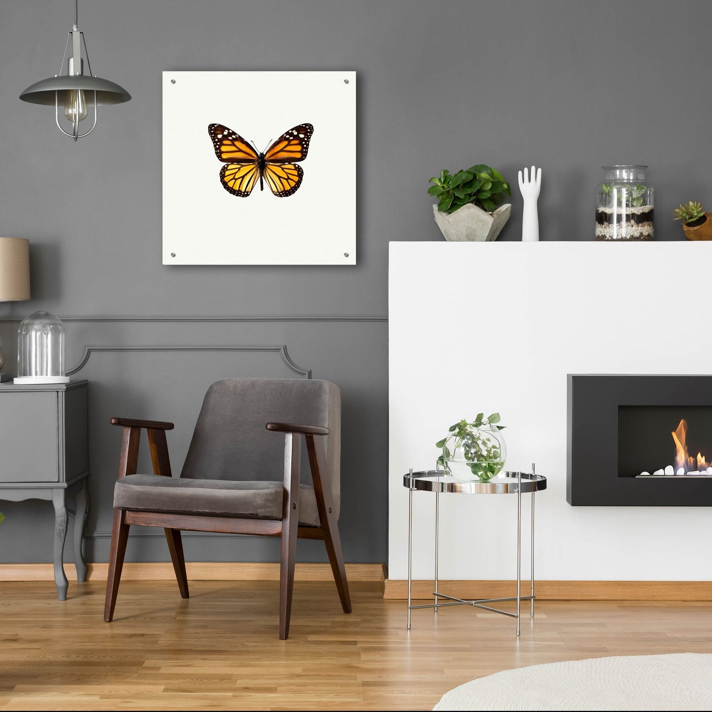 Epic Art 'Yellow Butterfly 1' by Photoinc Studio, Acrylic Glass Wall Art,24x24