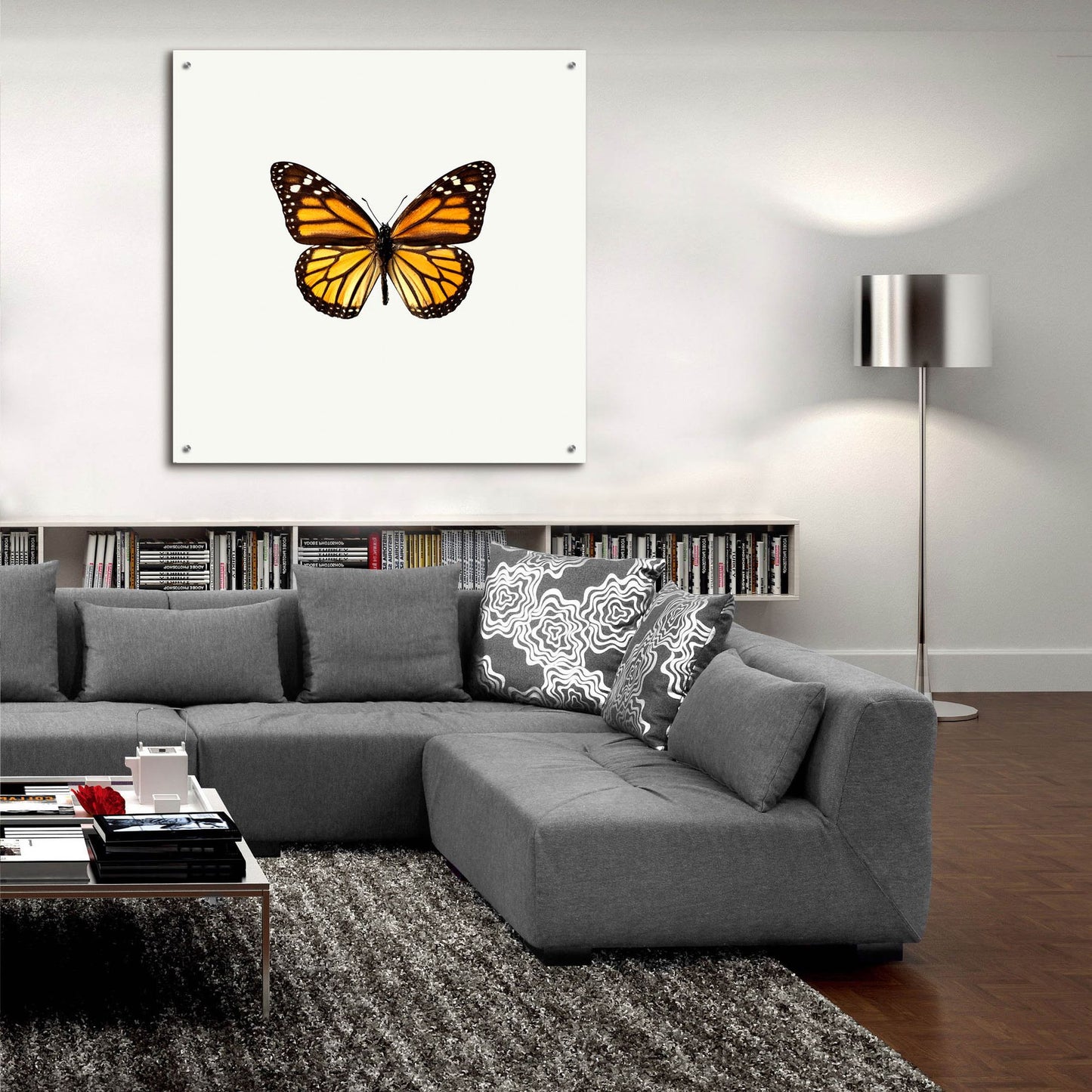 Epic Art 'Yellow Butterfly 1' by Photoinc Studio, Acrylic Glass Wall Art,36x36