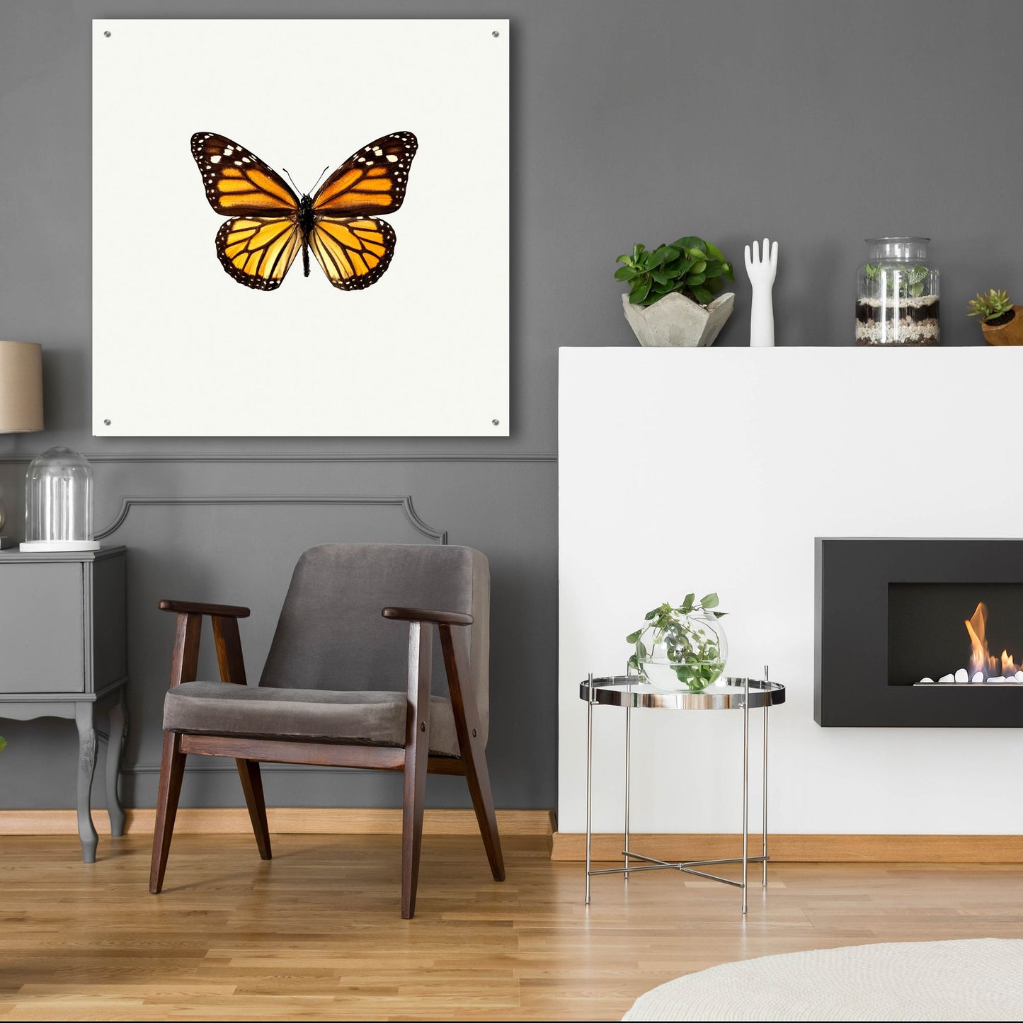 Epic Art 'Yellow Butterfly 1' by Photoinc Studio, Acrylic Glass Wall Art,36x36