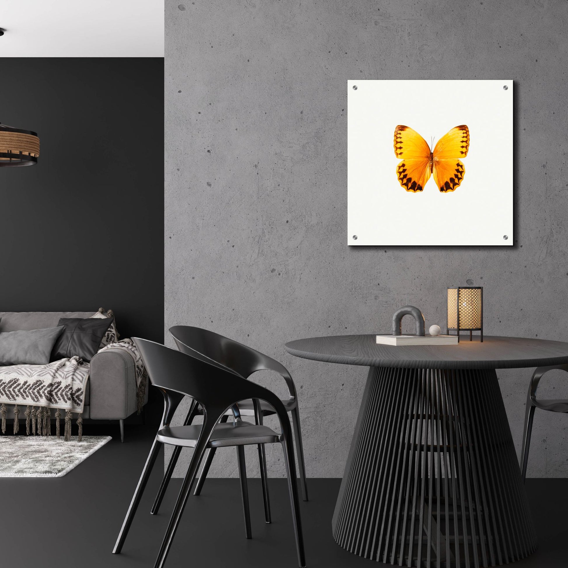 Epic Art 'Yellow Butterfly 2' by Photoinc Studio, Acrylic Glass Wall Art,24x24