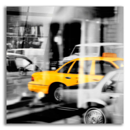 Epic Art 'Yellow Taxi Reflection' by Photoinc Studio, Acrylic Glass Wall Art