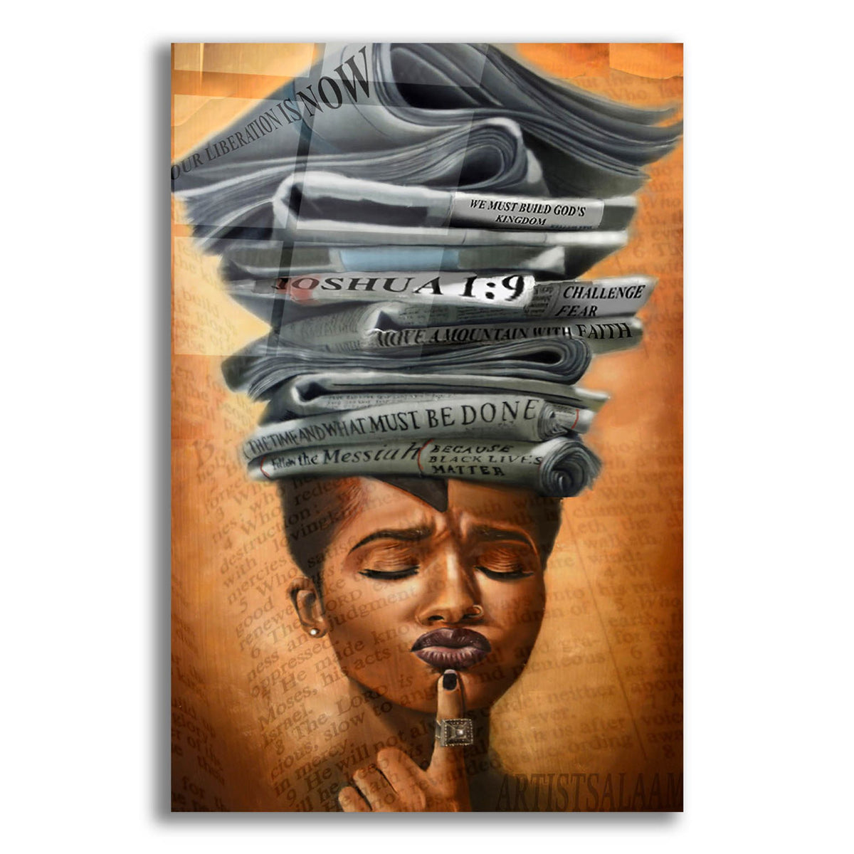 Epic Art 'Liberated Thoughts' by Salaam Muhammad, Acrylic Glass Wall Art