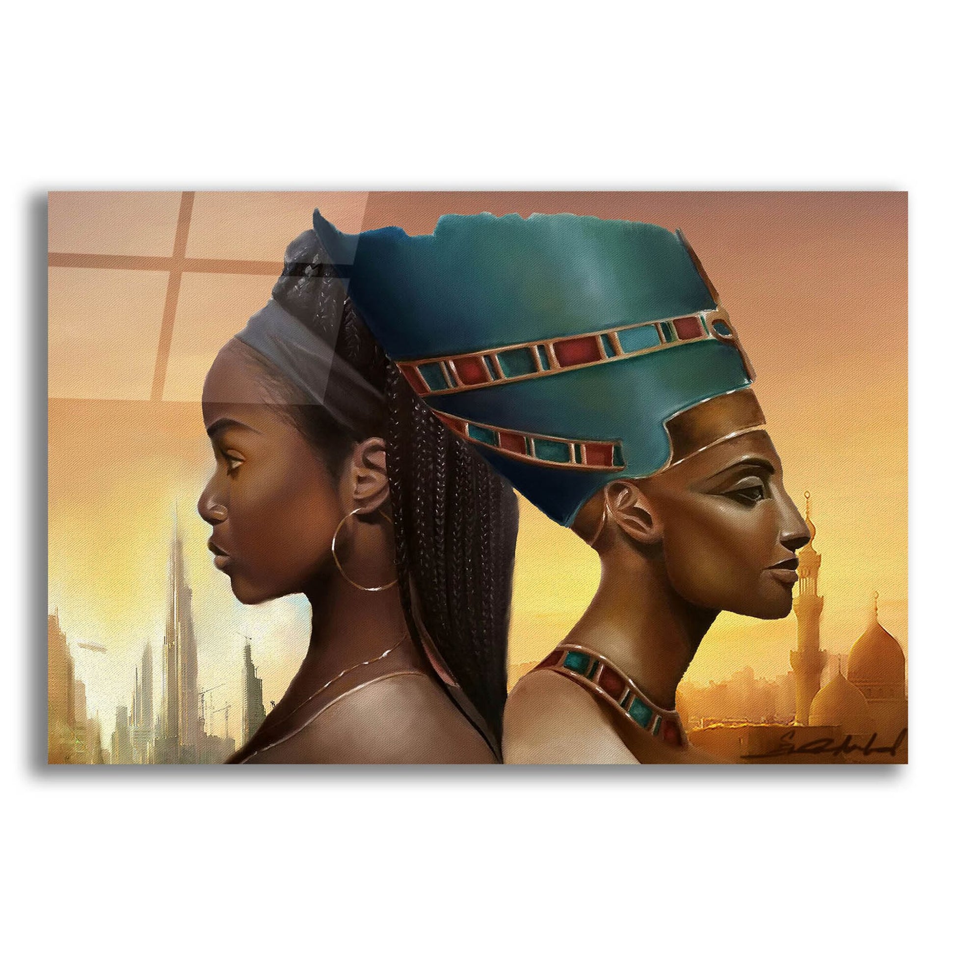 Epic Art 'Past And Future Queens' by Salaam Muhammad, Acrylic Glass Wall Art