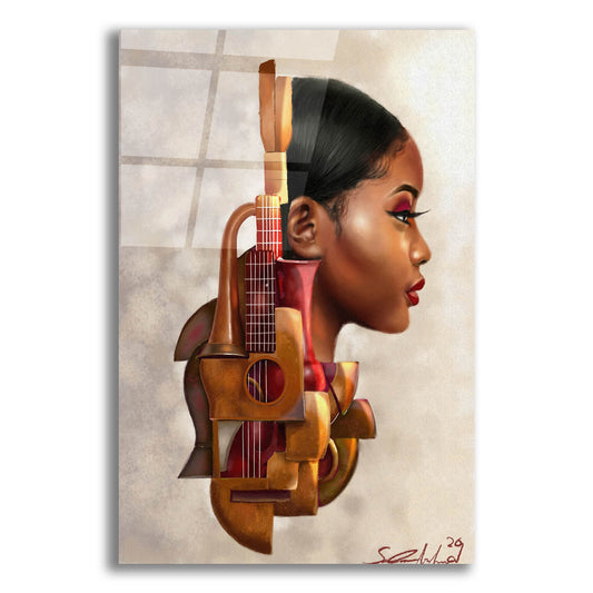 Epic Art 'Mahogany Strings' by Salaam Muhammad, Acrylic Glass Wall Art