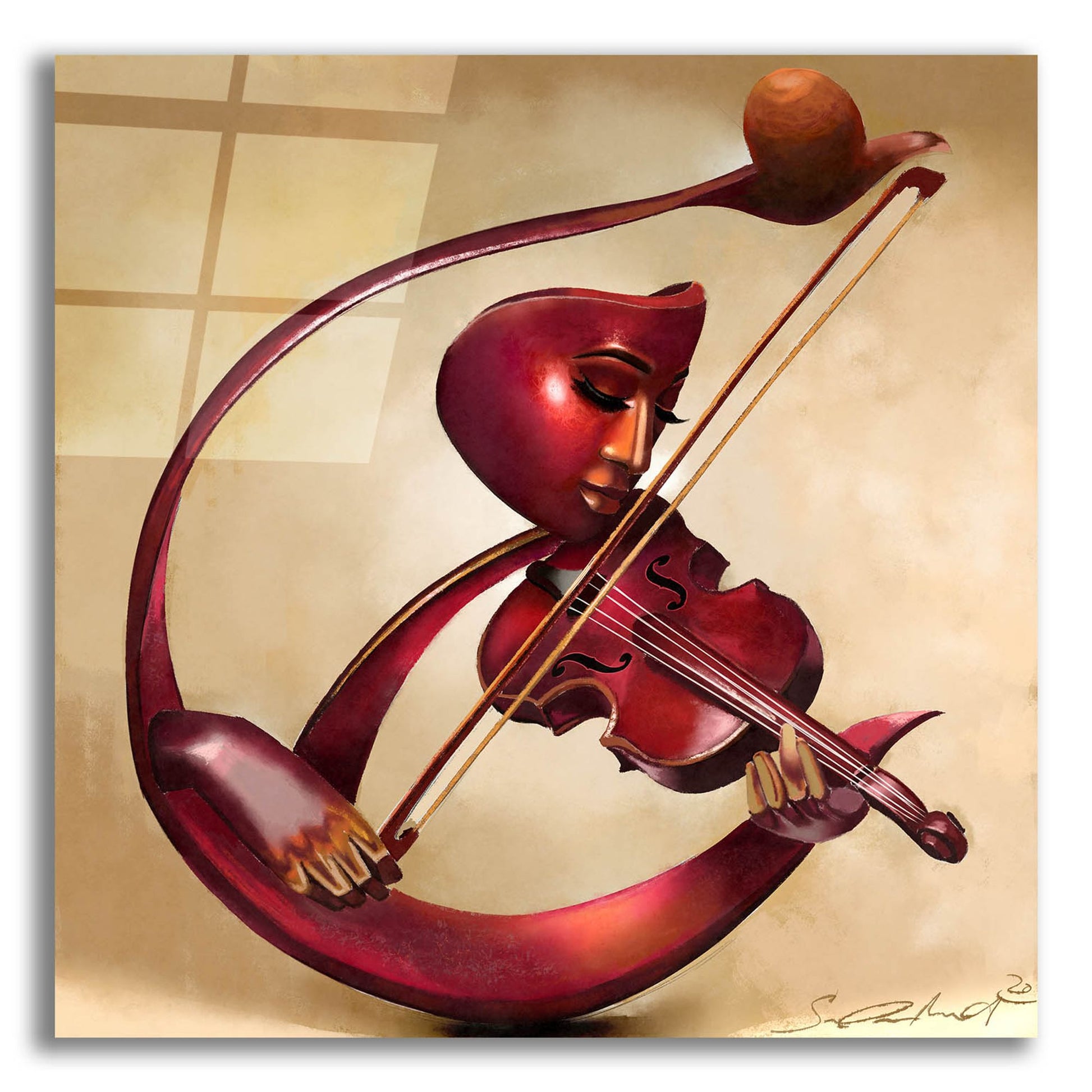 Epic Art 'Ethereal Strings' by Salaam Muhammad, Acrylic Glass Wall Art