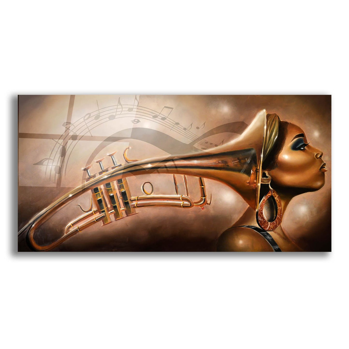 Epic Art 'She Is Music' by Salaam Muhammad, Acrylic Glass Wall Art