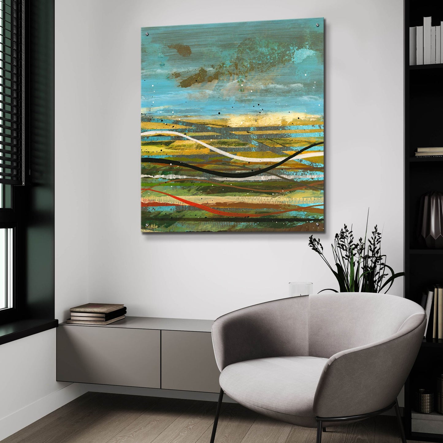 Epic Art 'High Plains 3' by Scott Hile, Acrylic Glass Wall Art,36x36