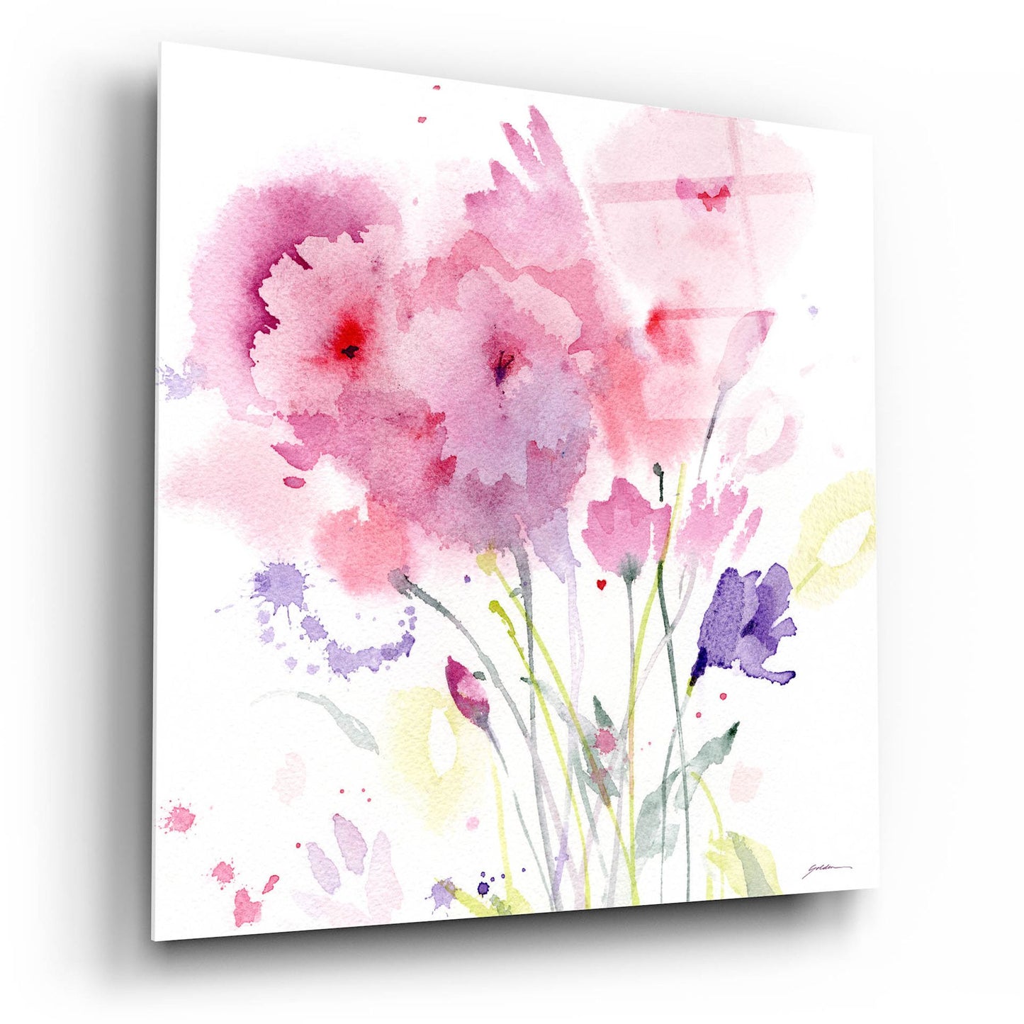 Epic Art 'Blush Garden' by Sheila Golden, Acrylic Glass Wall Art,12x12