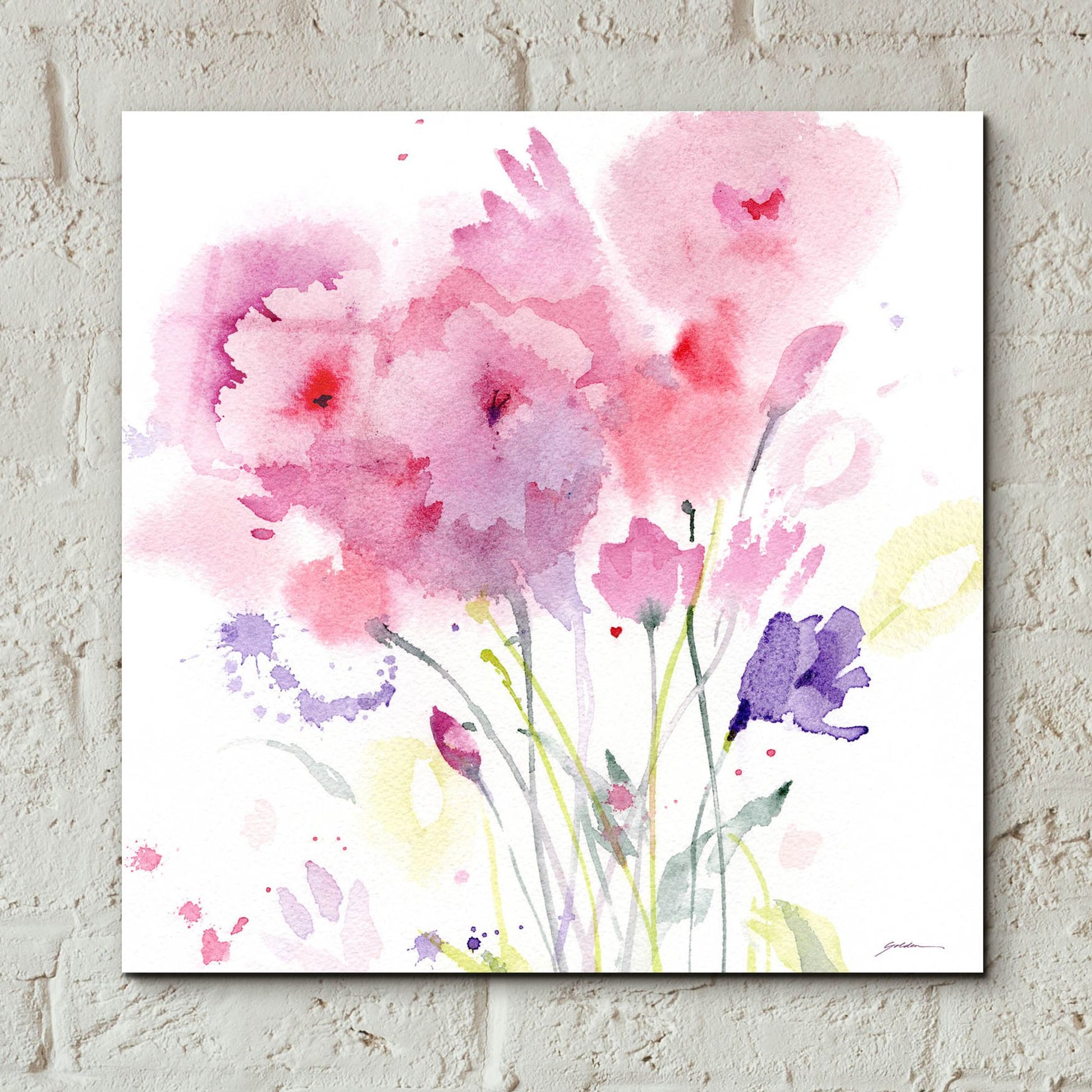 Epic Art 'Blush Garden' by Sheila Golden, Acrylic Glass Wall Art,12x12