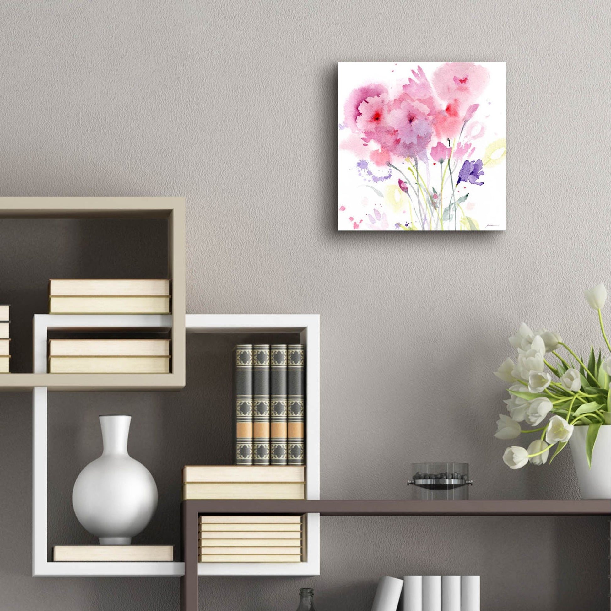 Epic Art 'Blush Garden' by Sheila Golden, Acrylic Glass Wall Art,12x12