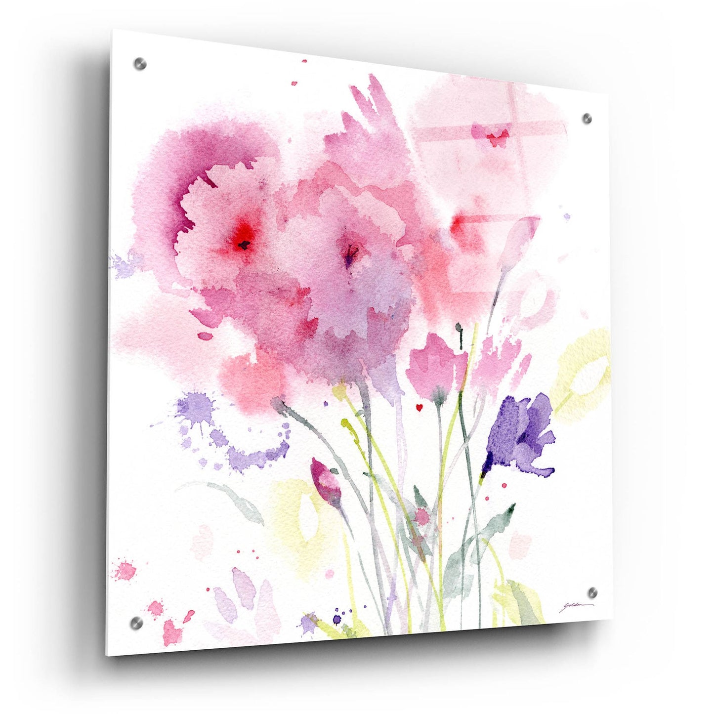 Epic Art 'Blush Garden' by Sheila Golden, Acrylic Glass Wall Art,24x24