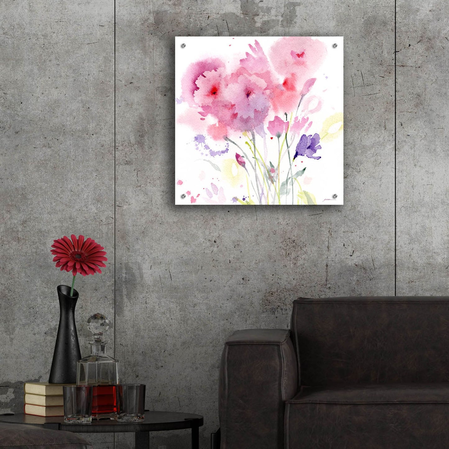 Epic Art 'Blush Garden' by Sheila Golden, Acrylic Glass Wall Art,24x24