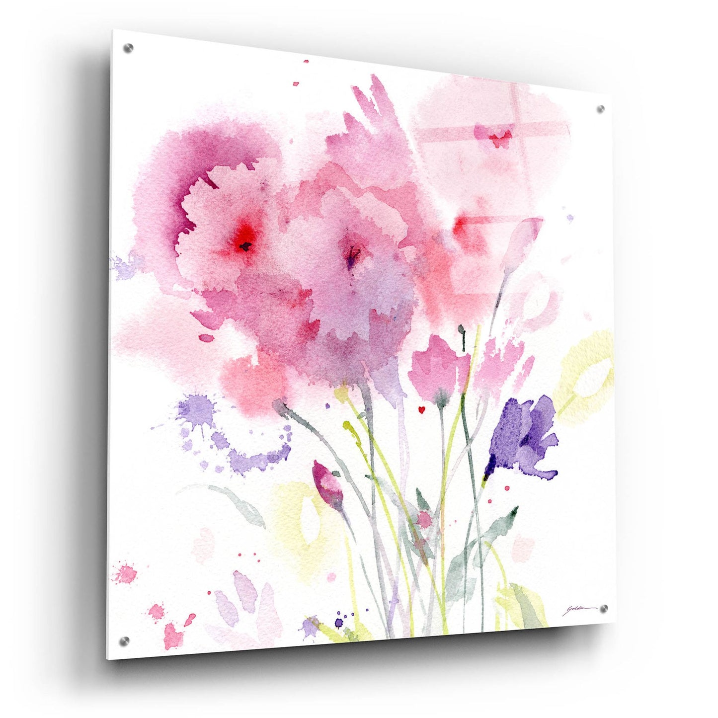 Epic Art 'Blush Garden' by Sheila Golden, Acrylic Glass Wall Art,36x36