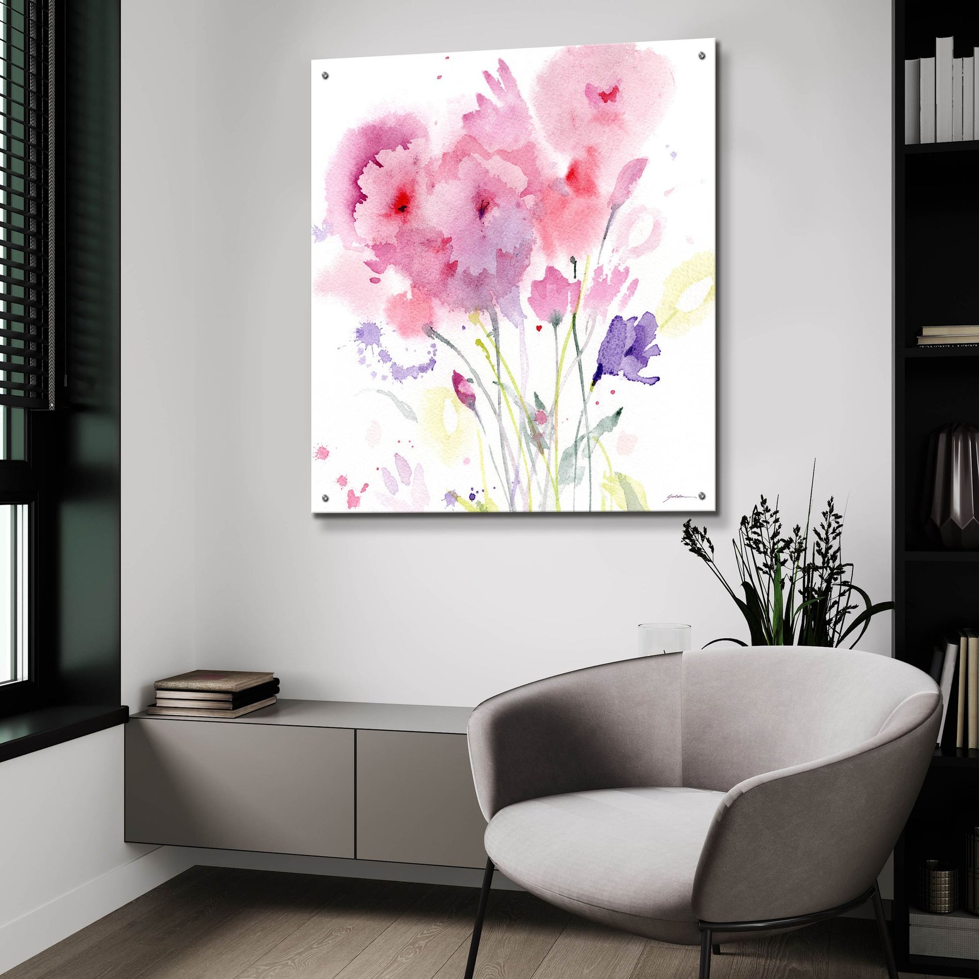 Epic Art 'Blush Garden' by Sheila Golden, Acrylic Glass Wall Art,36x36