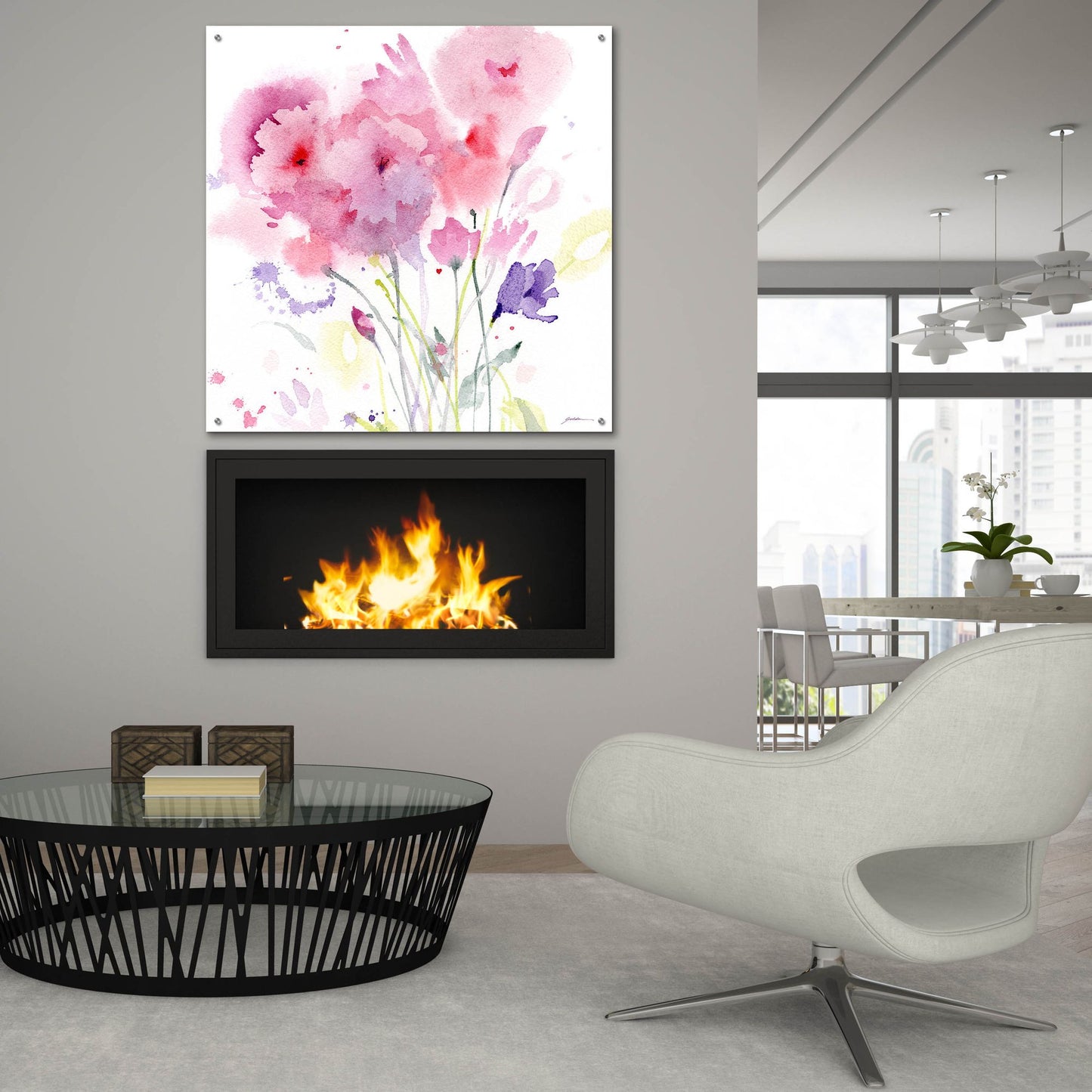 Epic Art 'Blush Garden' by Sheila Golden, Acrylic Glass Wall Art,36x36