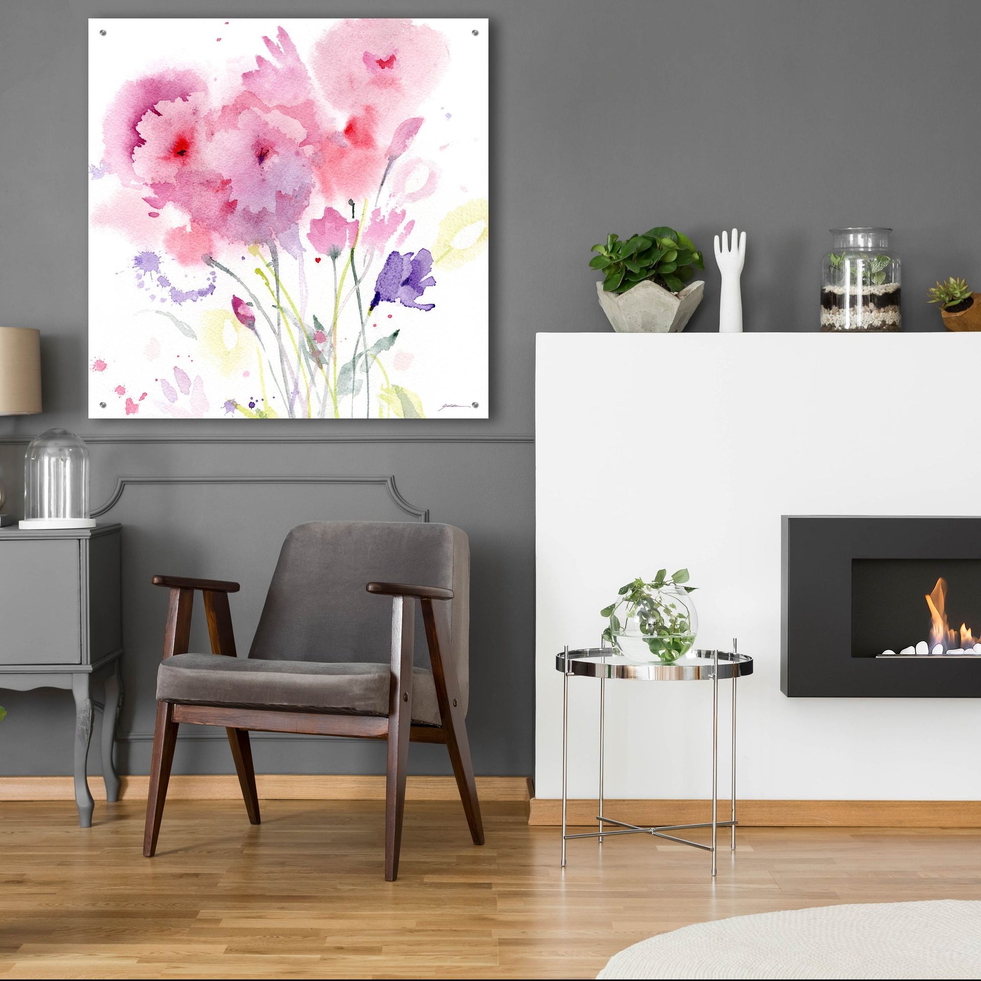 Epic Art 'Blush Garden' by Sheila Golden, Acrylic Glass Wall Art,36x36