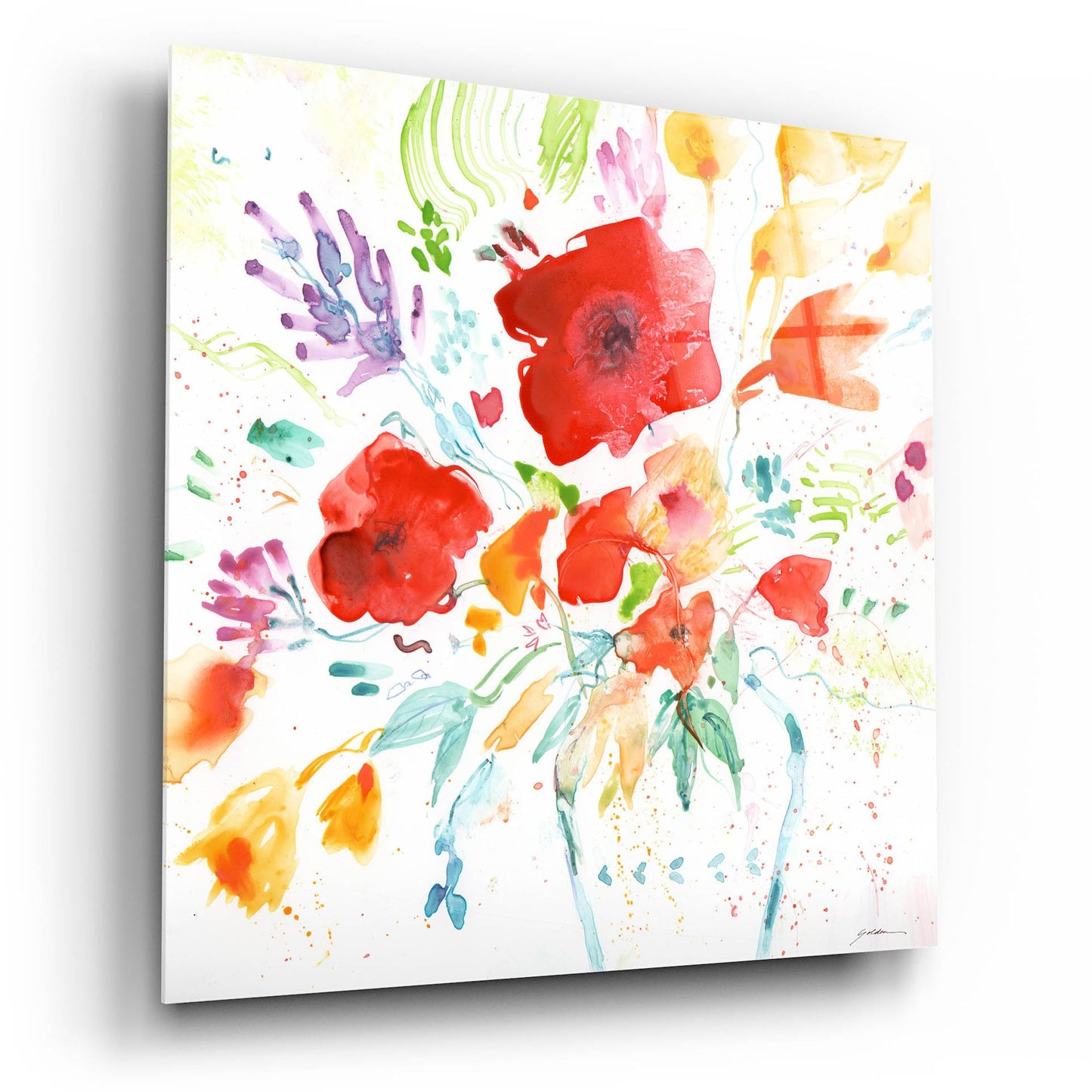 Epic Art 'Bright Bouquet' by Sheila Golden, Acrylic Glass Wall Art,12x12