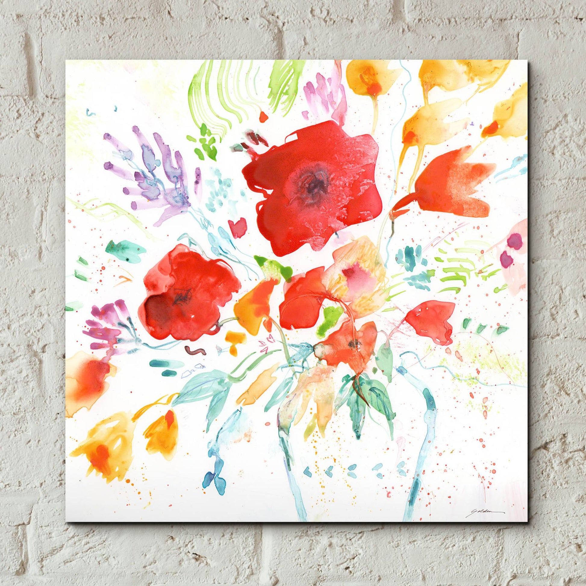 Epic Art 'Bright Bouquet' by Sheila Golden, Acrylic Glass Wall Art,12x12