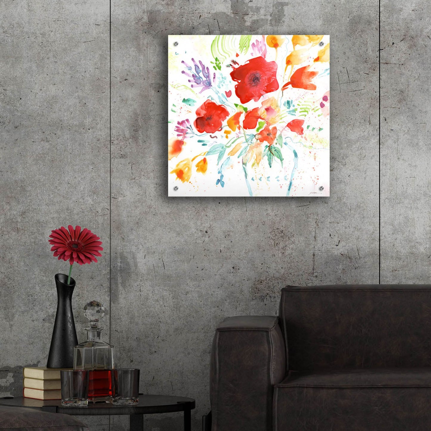 Epic Art 'Bright Bouquet' by Sheila Golden, Acrylic Glass Wall Art,24x24