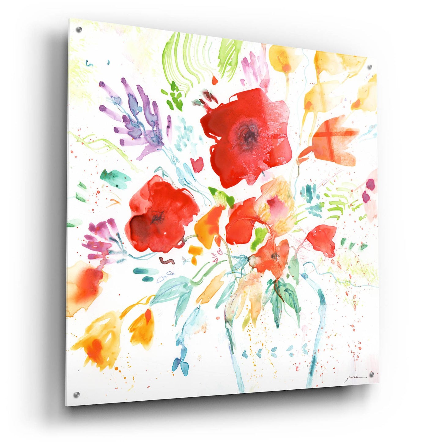 Epic Art 'Bright Bouquet' by Sheila Golden, Acrylic Glass Wall Art,36x36