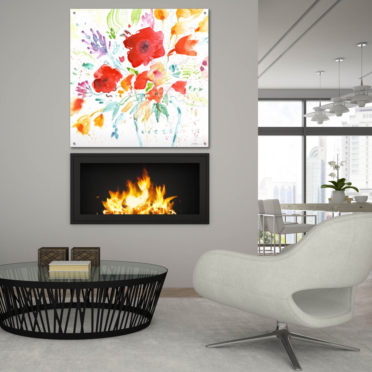 Epic Art 'Bright Bouquet' by Sheila Golden, Acrylic Glass Wall Art,36x36