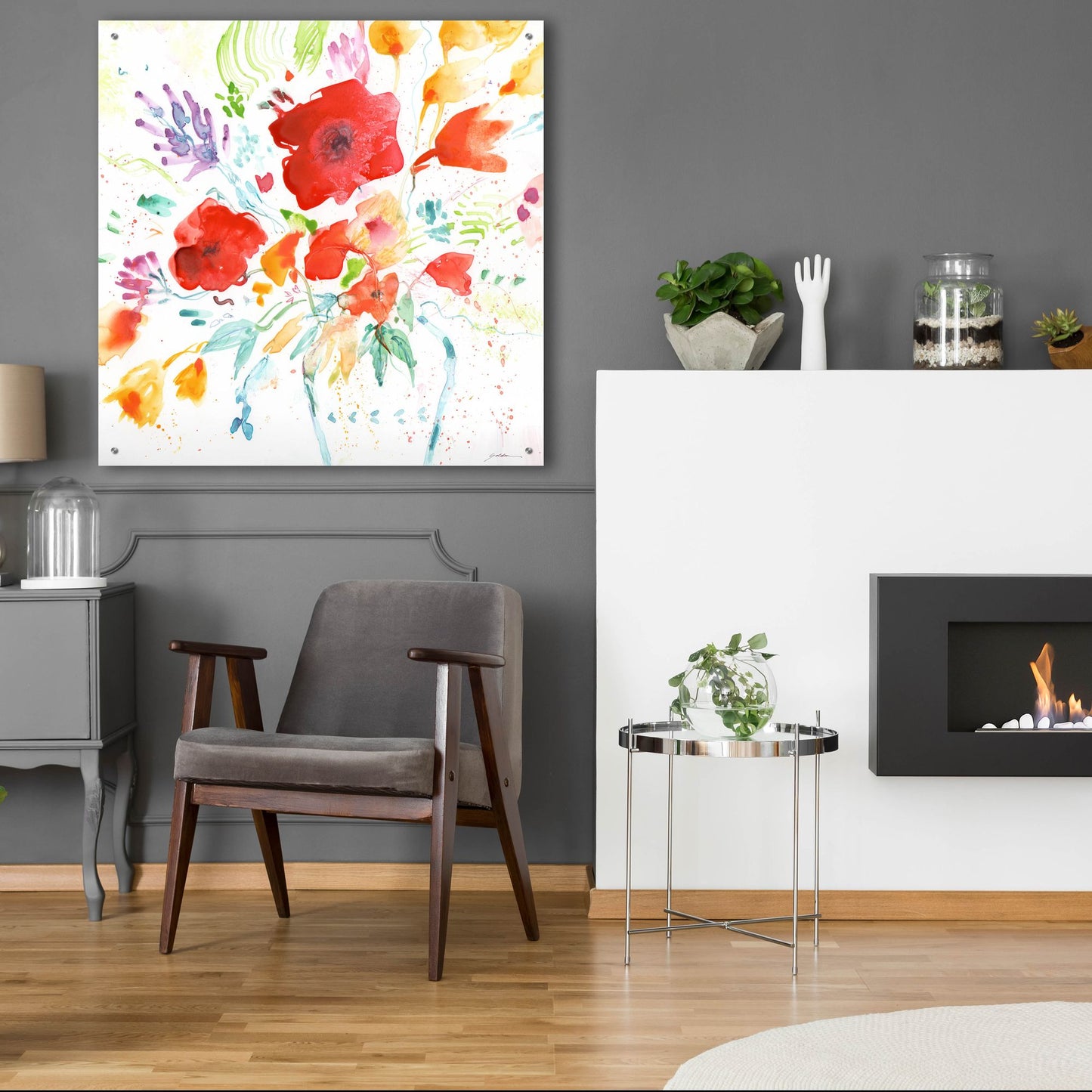 Epic Art 'Bright Bouquet' by Sheila Golden, Acrylic Glass Wall Art,36x36