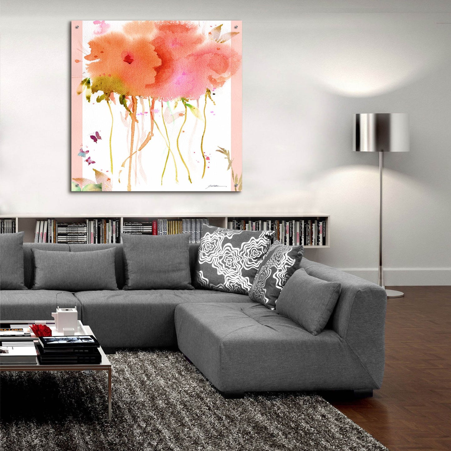 Epic Art 'Butterfly Blossoming' by Sheila Golden, Acrylic Glass Wall Art,36x36