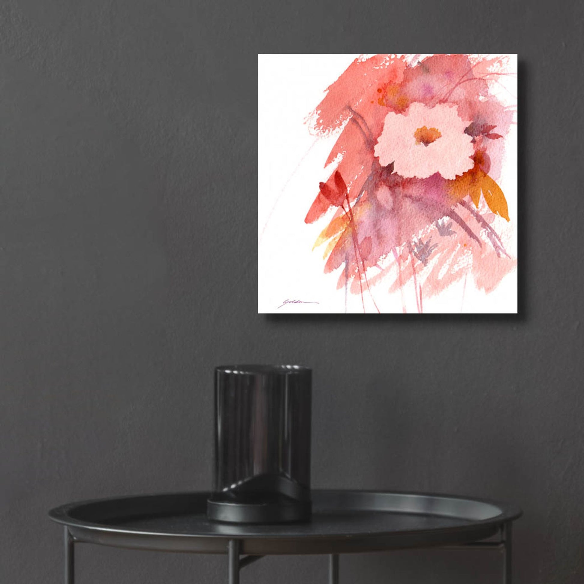 Epic Art 'Coral Rose' by Sheila Golden, Acrylic Glass Wall Art,12x12