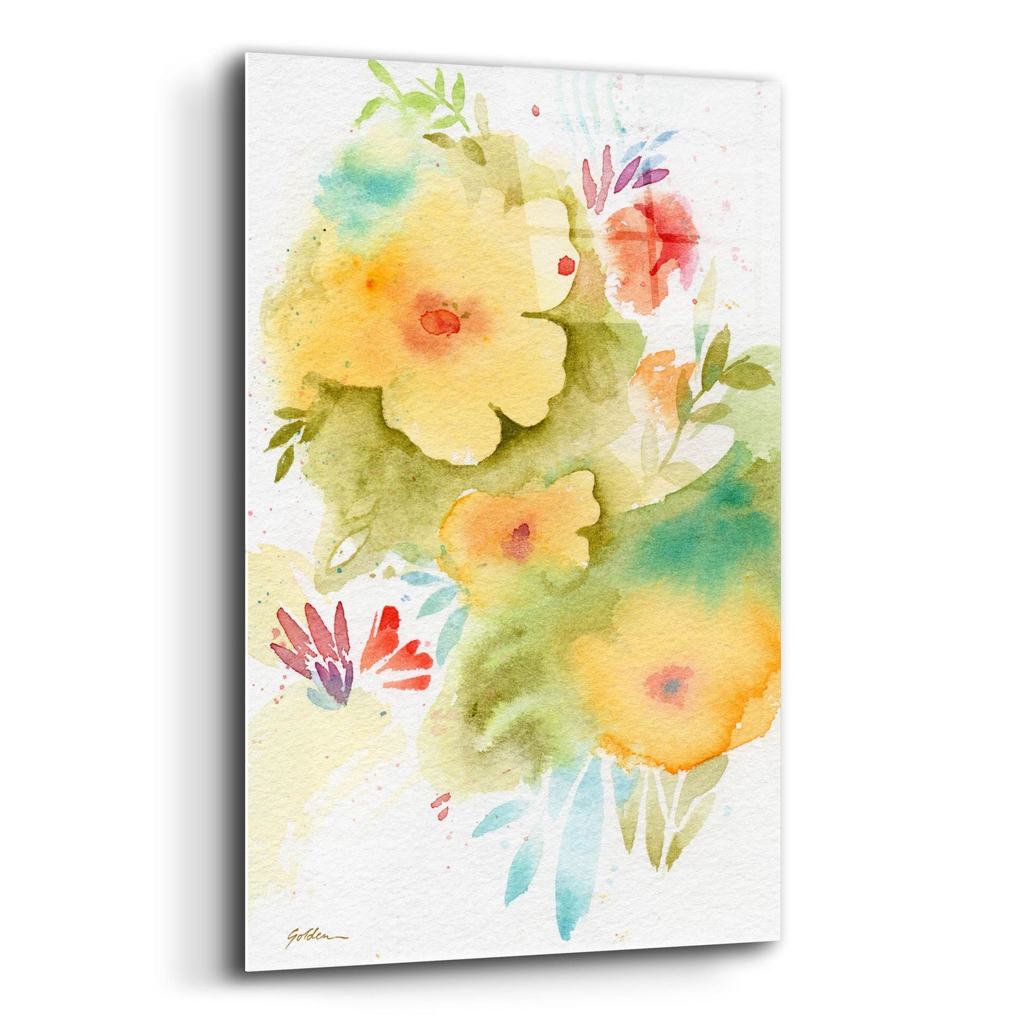 Epic Art 'Fiesta Flowers' by Sheila Golden, Acrylic Glass Wall Art,12x16