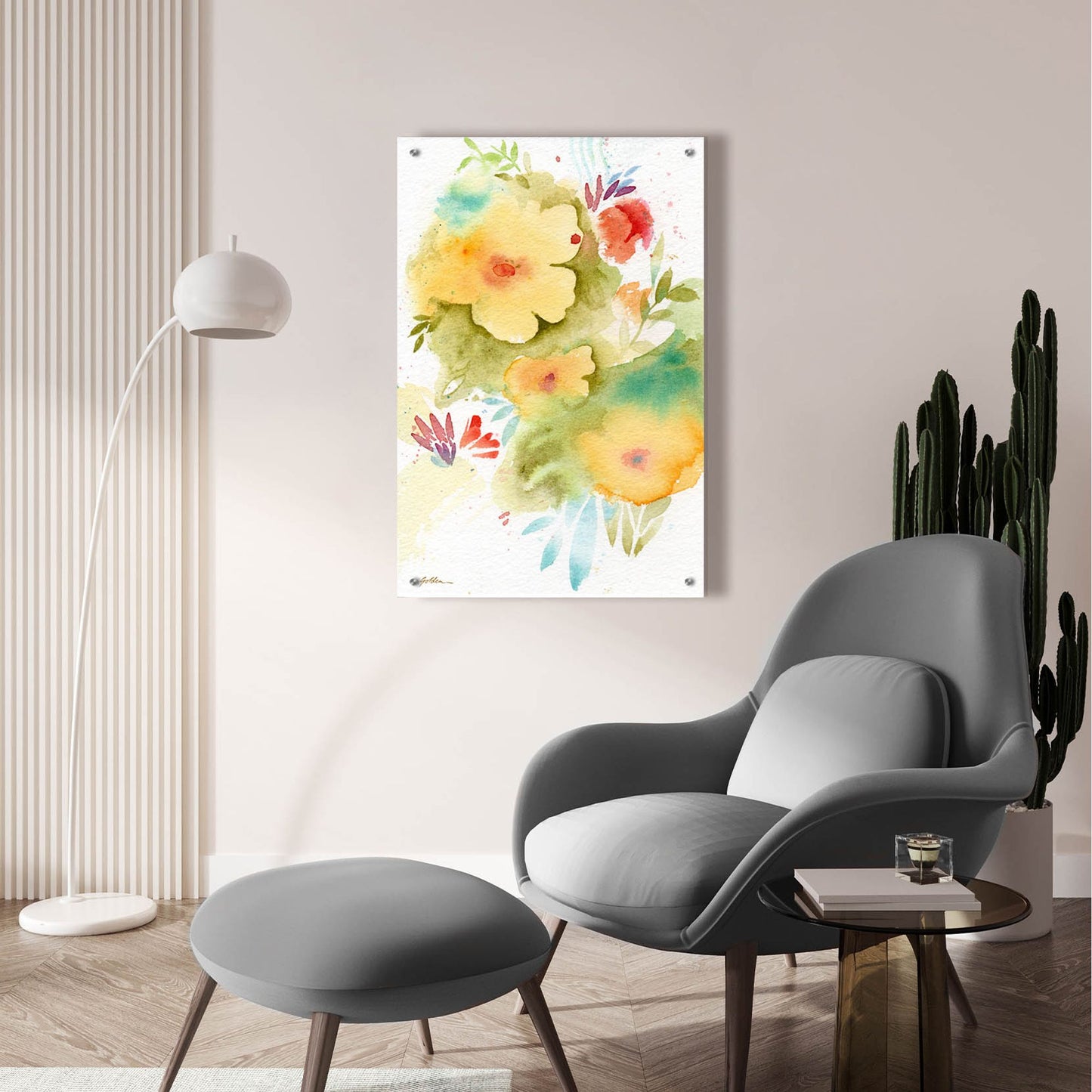 Epic Art 'Fiesta Flowers' by Sheila Golden, Acrylic Glass Wall Art,24x36