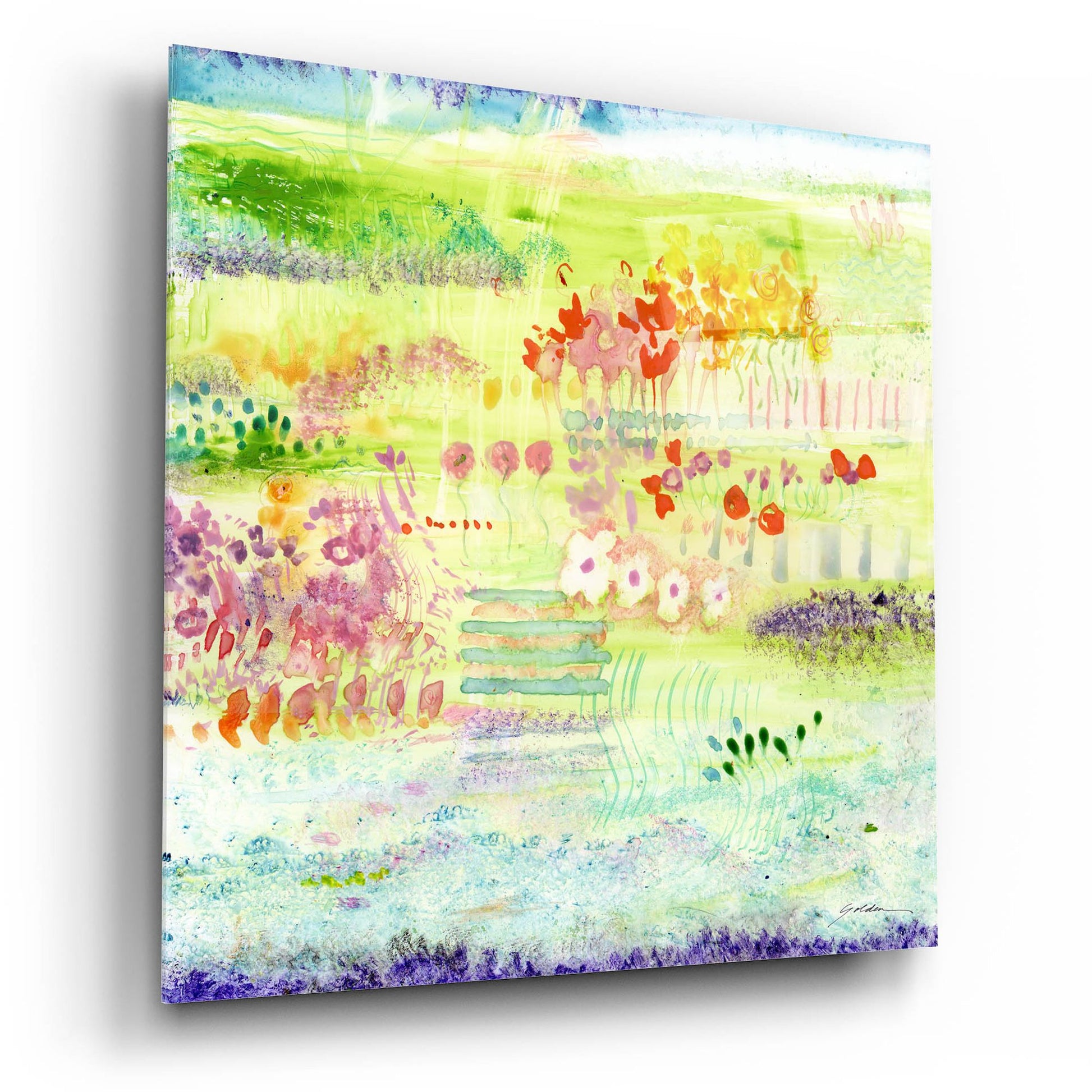 Epic Art 'Garden By The Sea' by Sheila Golden, Acrylic Glass Wall Art,12x12