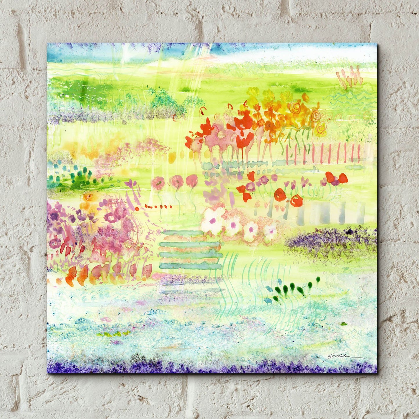 Epic Art 'Garden By The Sea' by Sheila Golden, Acrylic Glass Wall Art,12x12