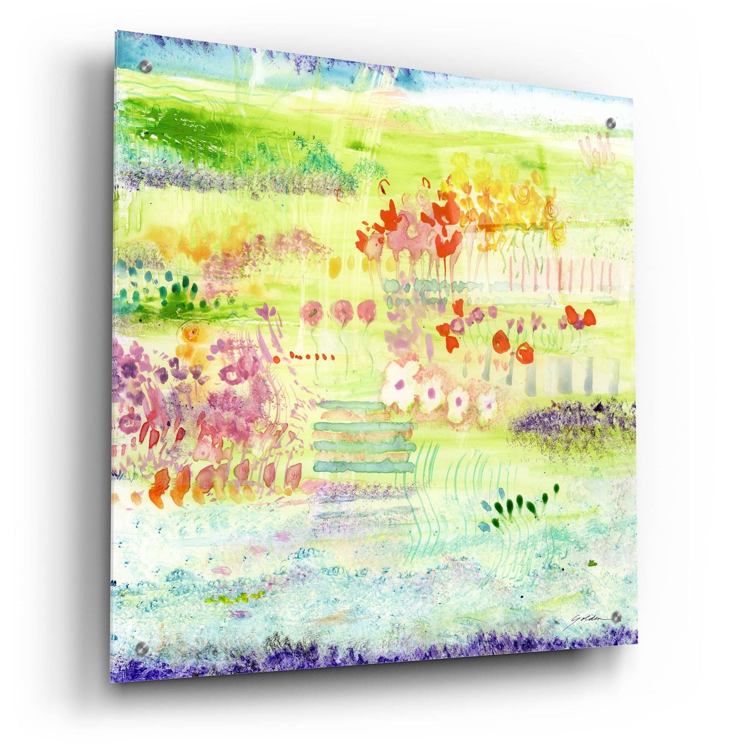 Epic Art 'Garden By The Sea' by Sheila Golden, Acrylic Glass Wall Art,24x24