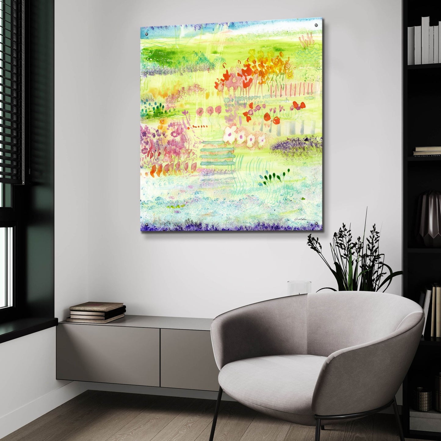 Epic Art 'Garden By The Sea' by Sheila Golden, Acrylic Glass Wall Art,36x36