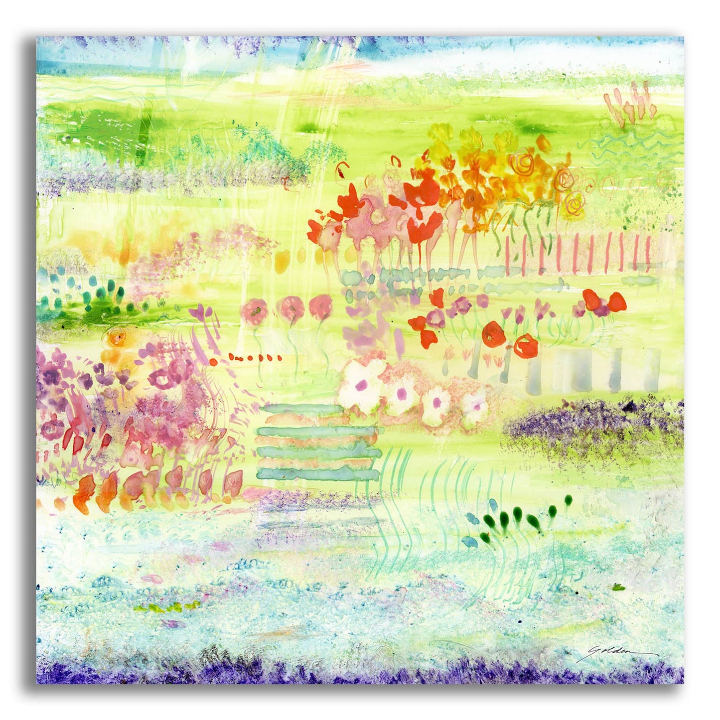 Epic Art 'Garden By The Sea' by Sheila Golden, Acrylic Glass Wall Art