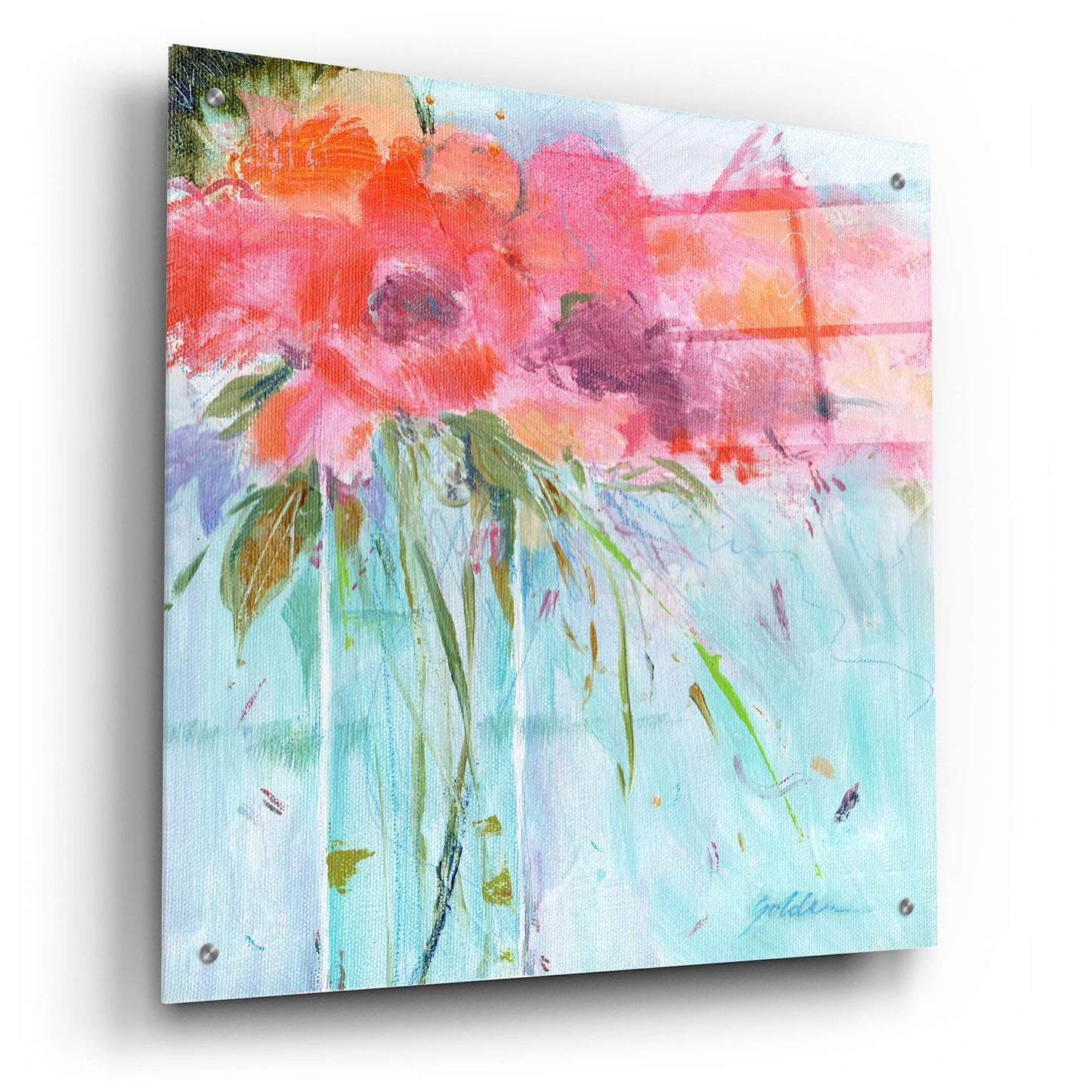 Epic Art 'Heart Bouquet Composition' by Sheila Golden, Acrylic Glass Wall Art,24x24