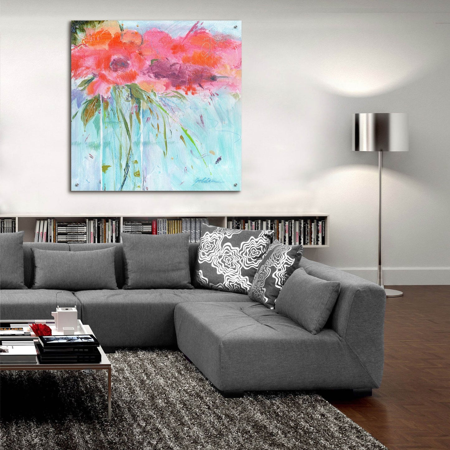 Epic Art 'Heart Bouquet Composition' by Sheila Golden, Acrylic Glass Wall Art,36x36