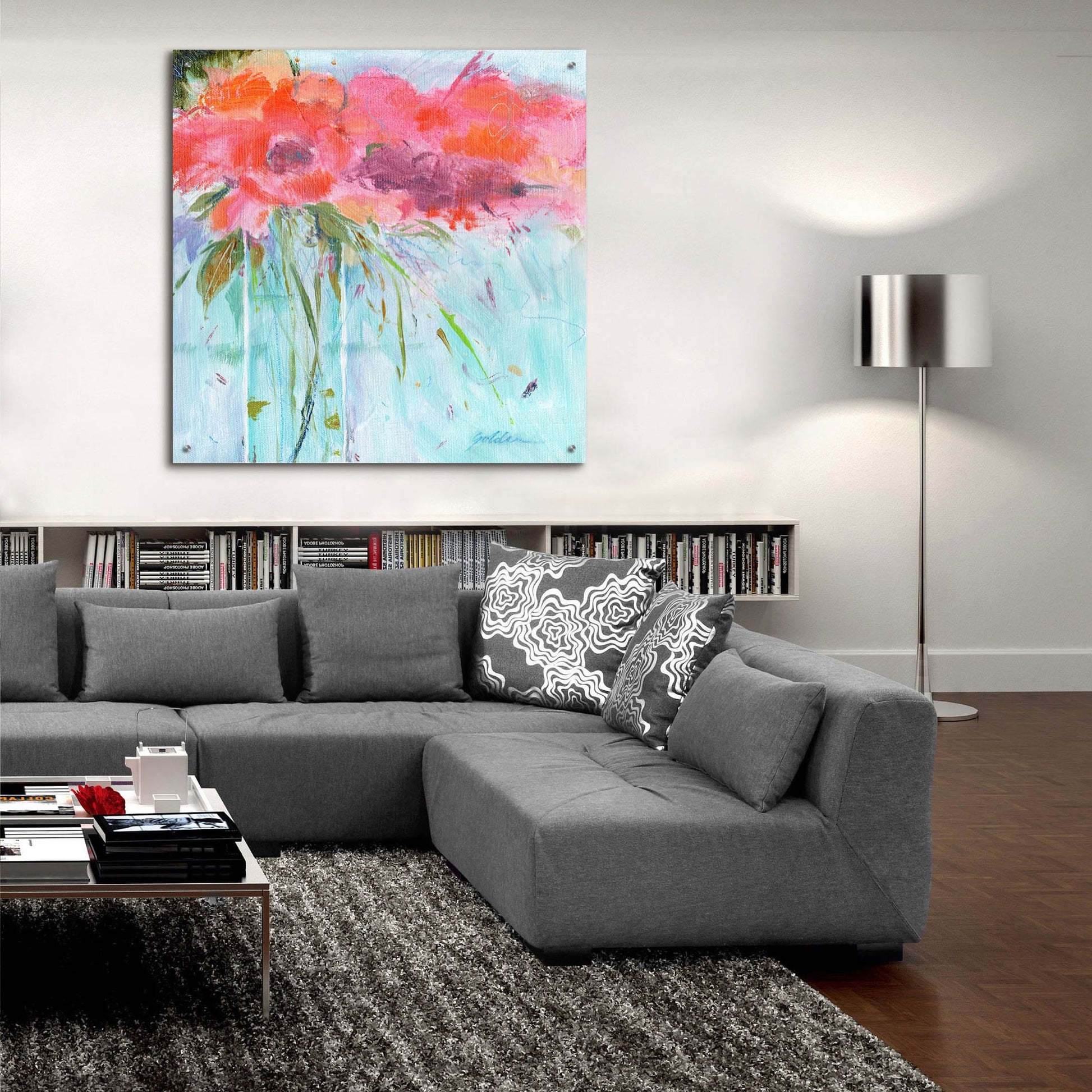 Epic Art 'Heart Bouquet Composition' by Sheila Golden, Acrylic Glass Wall Art,36x36