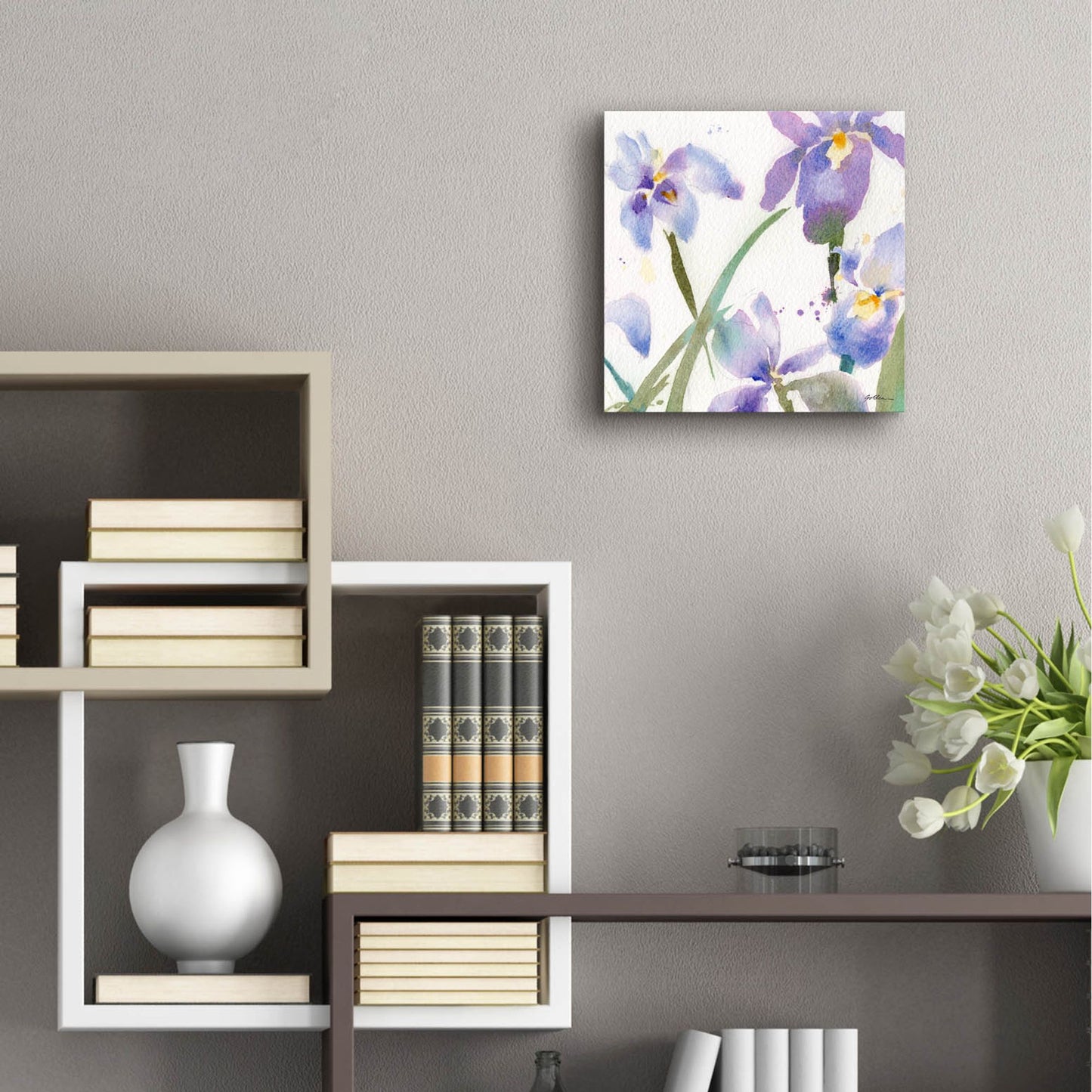 Epic Art 'Irises' by Sheila Golden, Acrylic Glass Wall Art,12x12