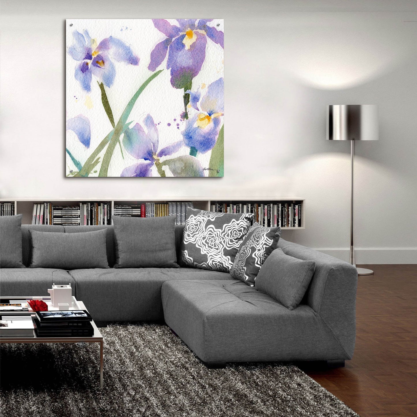 Epic Art 'Irises' by Sheila Golden, Acrylic Glass Wall Art,36x36