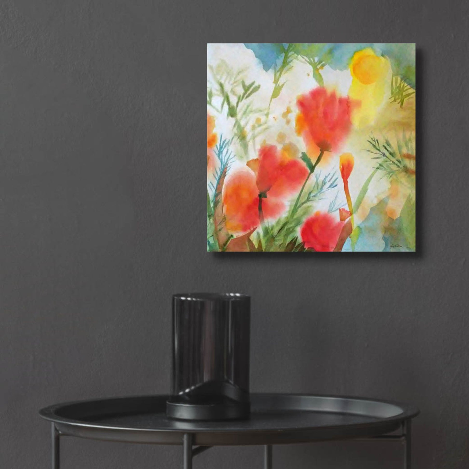 Epic Art 'Orange Poppy Reverie' by Sheila Golden, Acrylic Glass Wall Art,12x12