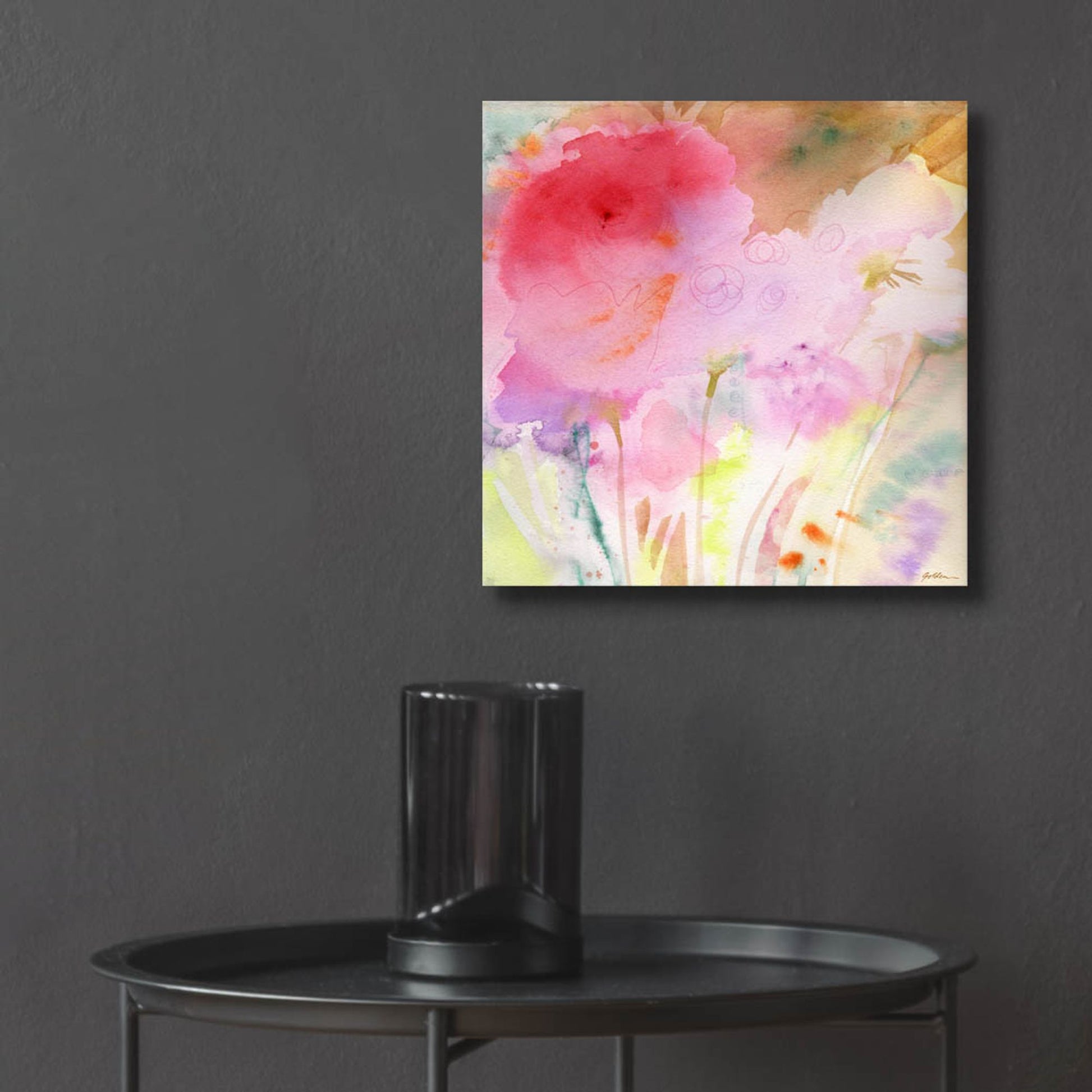 Epic Art 'Pink Whisper' by Sheila Golden, Acrylic Glass Wall Art,12x12