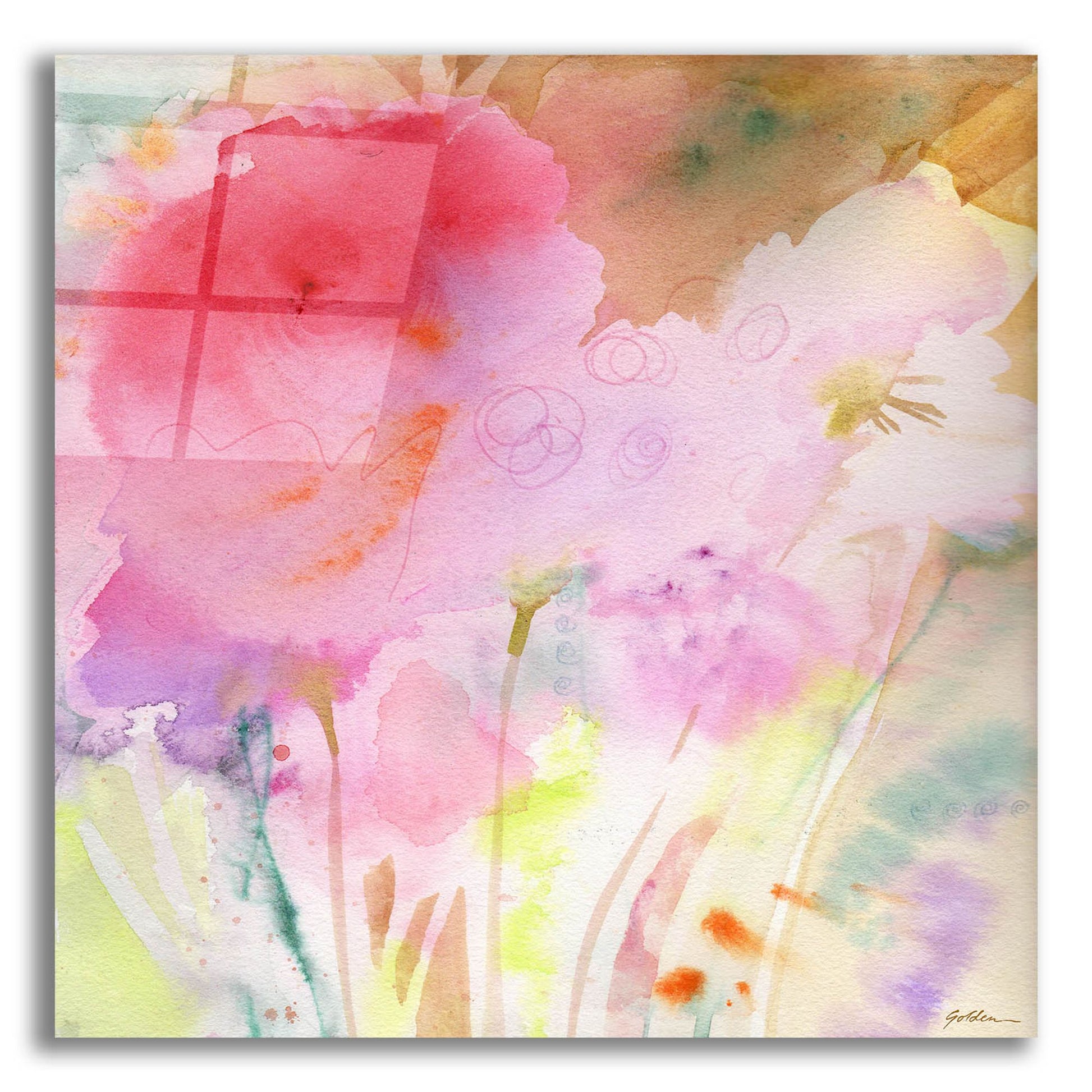 Epic Art 'Pink Whisper' by Sheila Golden, Acrylic Glass Wall Art