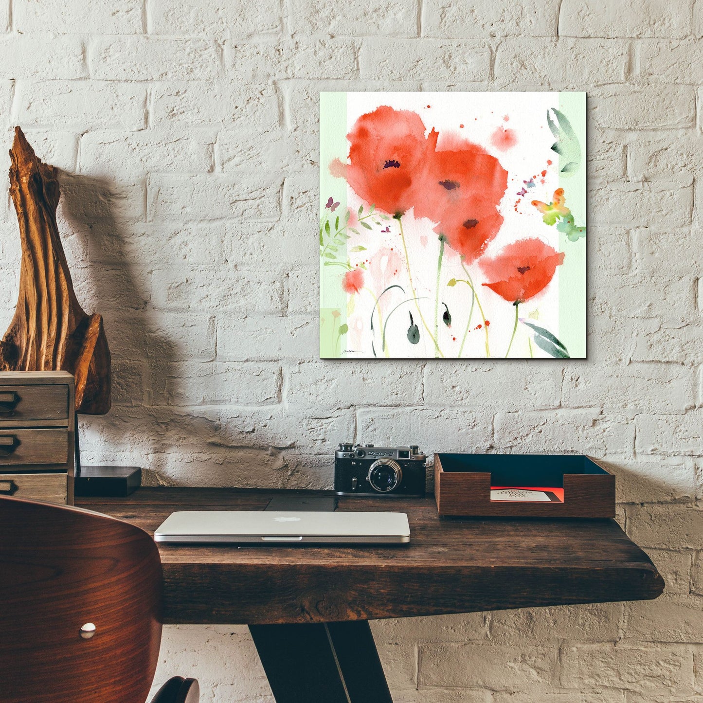 Epic Art 'Poppies Chinoise' by Sheila Golden, Acrylic Glass Wall Art,12x12