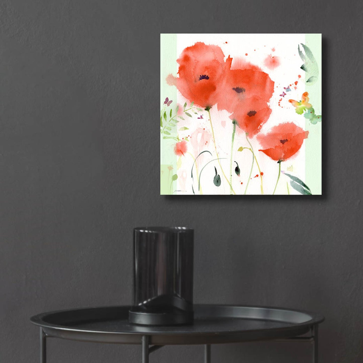 Epic Art 'Poppies Chinoise' by Sheila Golden, Acrylic Glass Wall Art,12x12