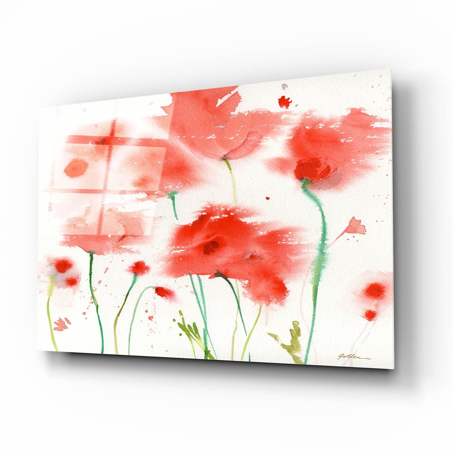 Epic Art 'Poppy Reds' by Sheila Golden, Acrylic Glass Wall Art,16x12